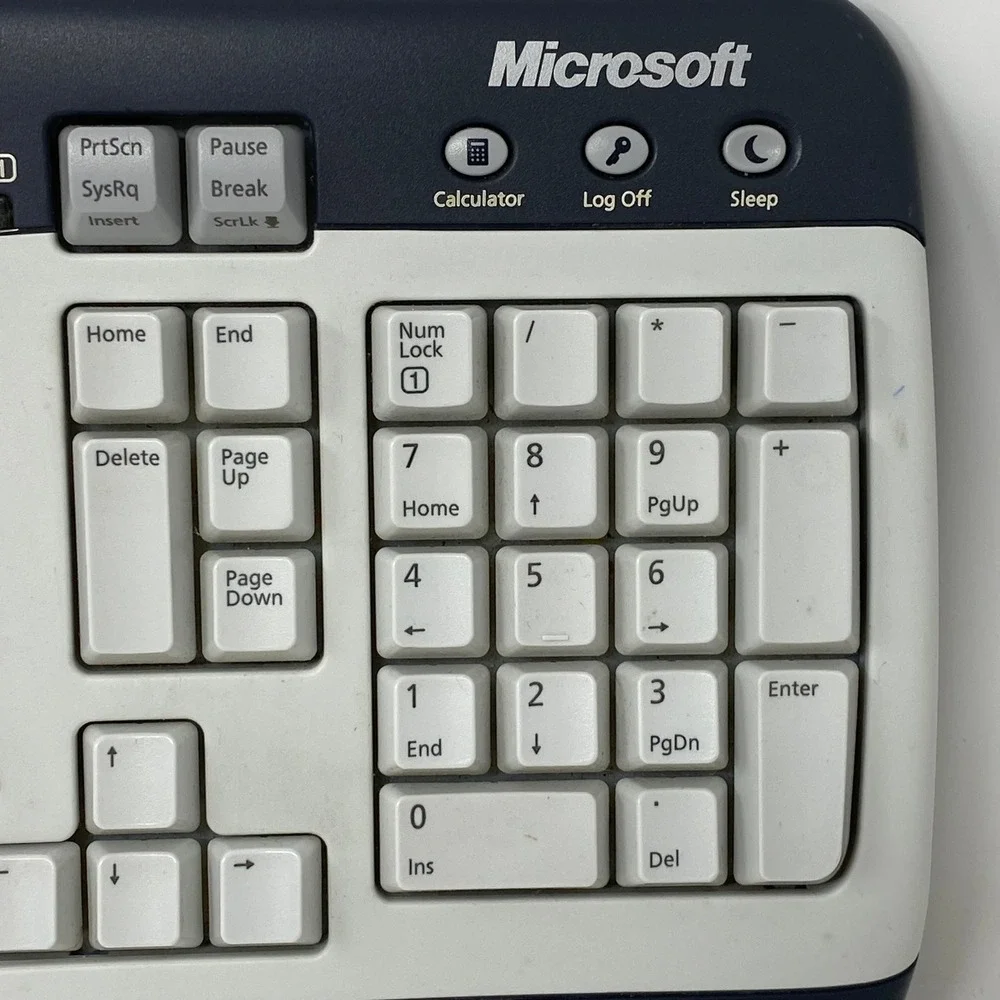Vtg Microsoft Natural MultiMedia Keyboard 1.0A Navy Blue RT9470 Tested-Works